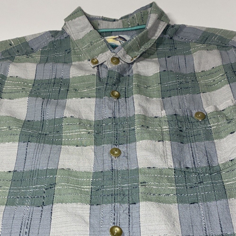 Tommy Bahama Men's Med iPlaid Button-Down Short Sleeve Silk Cotton Blend